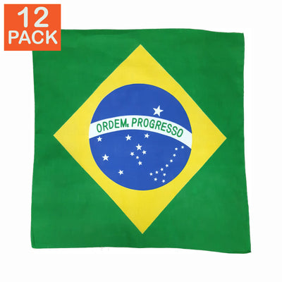 Bandanas drapeau brésilien (lot de 12)