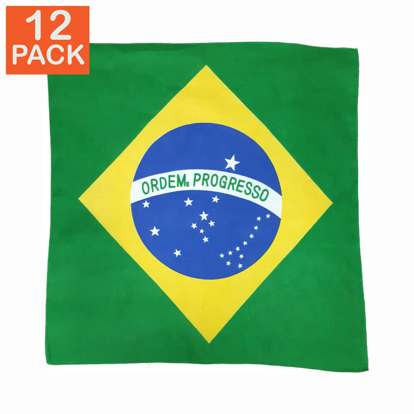 Bandanas drapeau brésilien (lot de 12)
