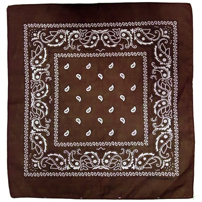 Brown Paisley Bandanas (pack of 12)