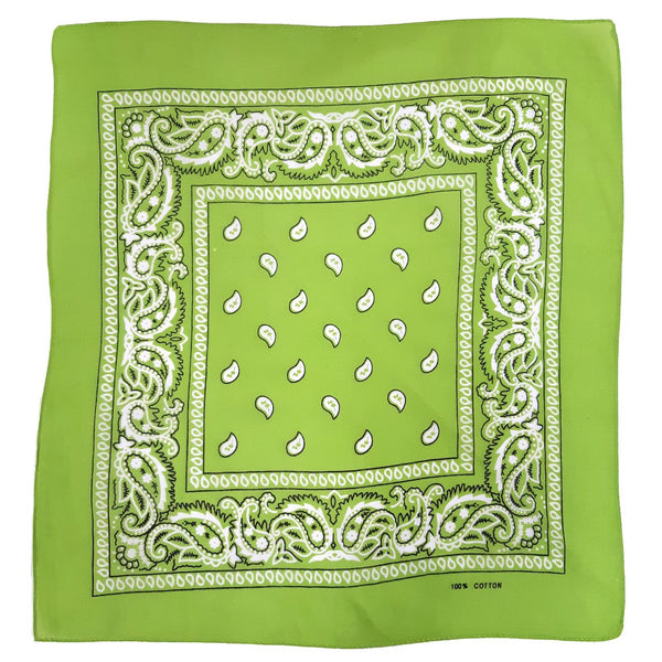 Green Paisley Bandanas (pack of 12)