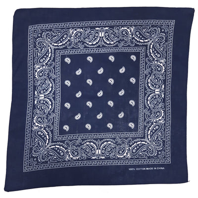 Bandana bleu marine à motif cachemire (lot de 12)