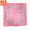 Bandanas roses à motifs cachemire (paquet de 12)