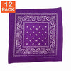 Bandana violet à motif cachemire (lot de 12)