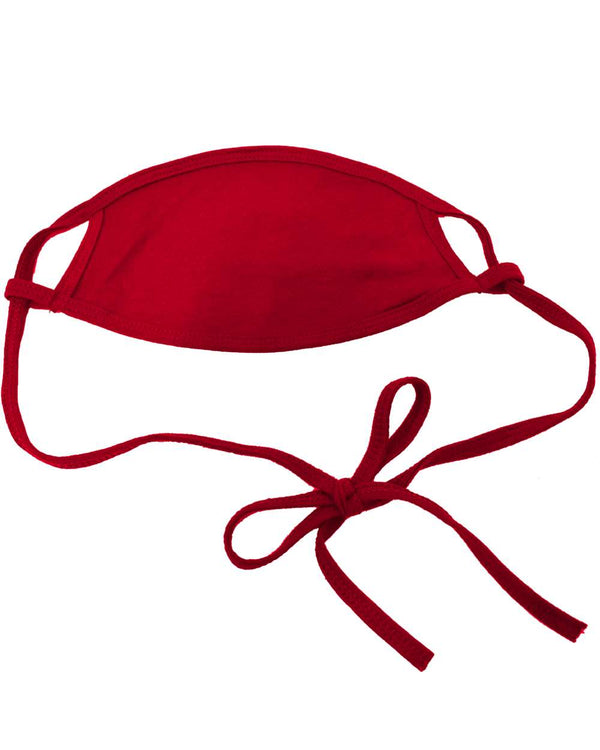 10 masques ajustables triple couche 100 % coton antimicrobien - Rouge