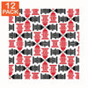 Bandana rouge et noir à motifs de bornes d'incendie