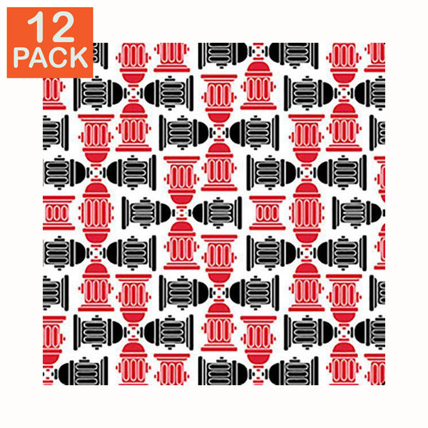 Bandana rouge et noir à motifs de bornes d'incendie