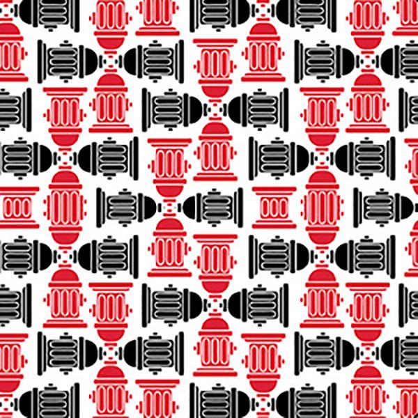 Bandana rouge et noir à motifs de bornes d'incendie