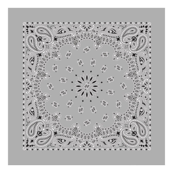 Bandanas gris à motifs cachemire (paquet de 12)