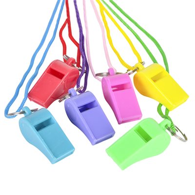 Sifflet néon et collier (lot de 12)