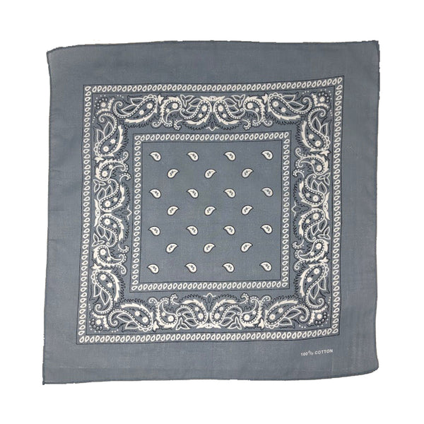 Bandanas gris à motifs cachemire (paquet de 12)