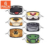 Masque pour enfant à motifs d'animaux du zoo (lot de 6)