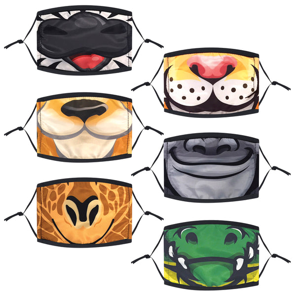 Masque pour enfant à motifs d'animaux du zoo (lot de 6)