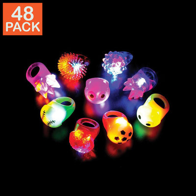 Assortiment de bagues lumineuses de 1 pouce (paquet de 48)