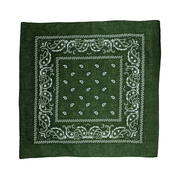 Bandanas vert foncé à motifs cachemire (paquet de 12)