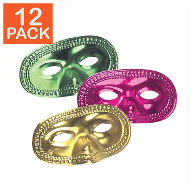 Demi-masques de Mardi Gras (paquet de 12)