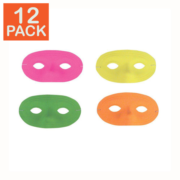 Demi-masque néon (paquet de 12)