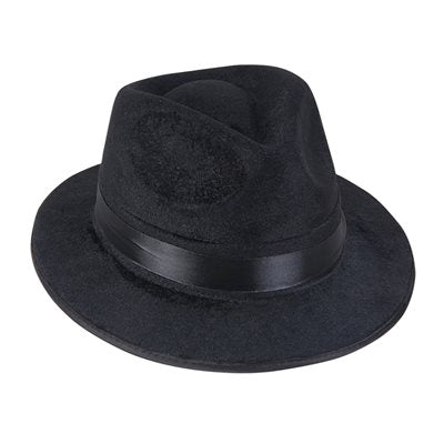 Chapeau de gangster en feutre noir (lot de 12)