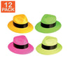 Chapeaux de gangster fluo (paquet de 12)
