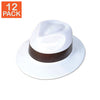 Chapeau de gangster en plastique blanc (lot de 12)