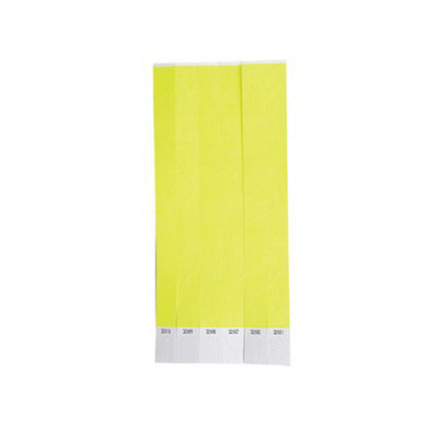 100 bracelets Tyvek jaunes