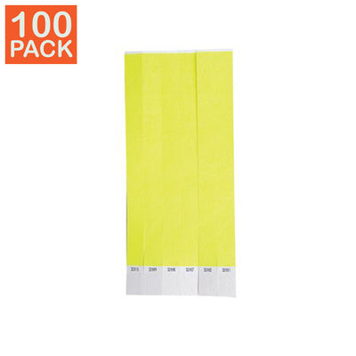 100 bracelets Tyvek jaunes