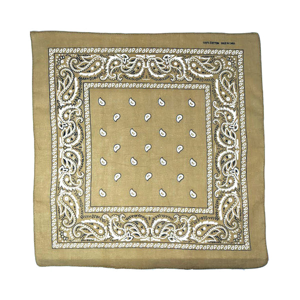 Bandanas à motifs cachemire sable (paquet de 12)
