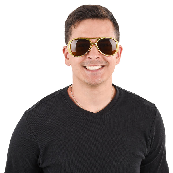 Lunettes de soleil RockStar dorées (lot de 12)