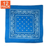 Bandanas turquoise à motifs cachemire (paquet de 12)