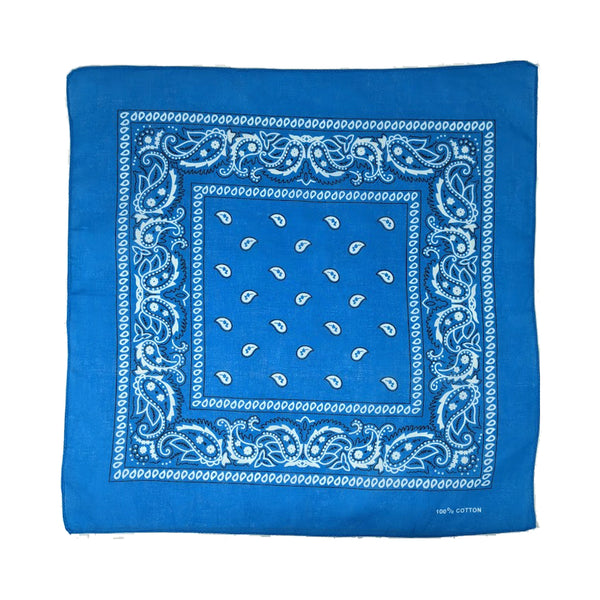 Bandanas turquoise à motifs cachemire (paquet de 12)