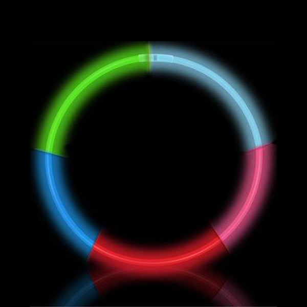 Colliers phosphorescents premium 5 couleurs arc-en-ciel (tube de 50)