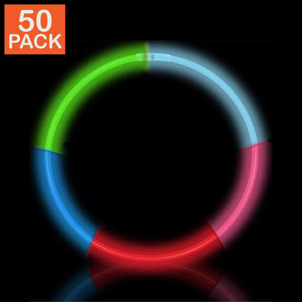 Colliers phosphorescents premium 5 couleurs arc-en-ciel (tube de 50)