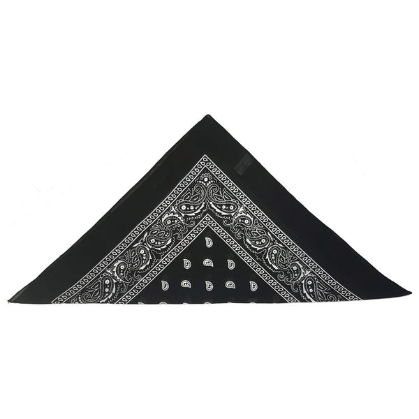 Bandanas noirs à motifs cachemire (paquet de 12)