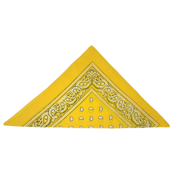 Bandana jaune à motif cachemire (lot de 12)