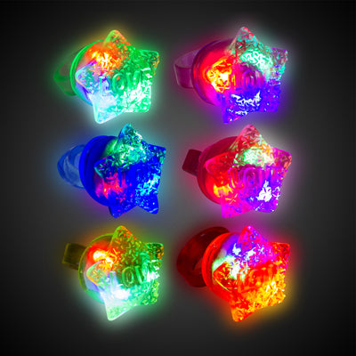 Bague lumineuse en gelée Star Light Up (paquet de 24)