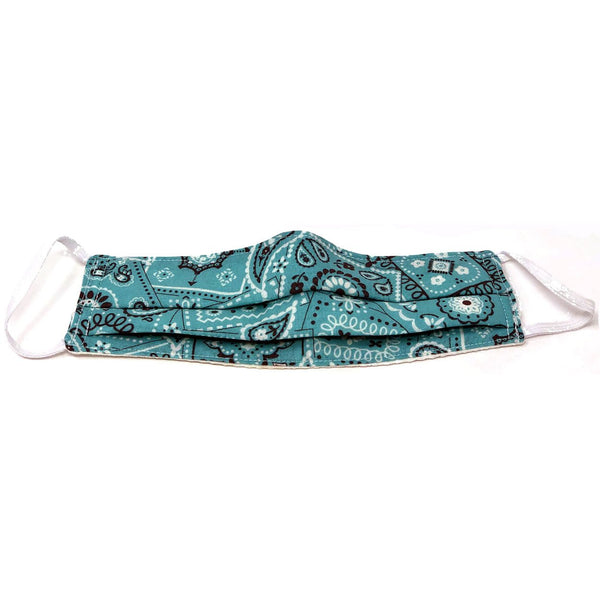 Turquoise Paisley Mask - Adult